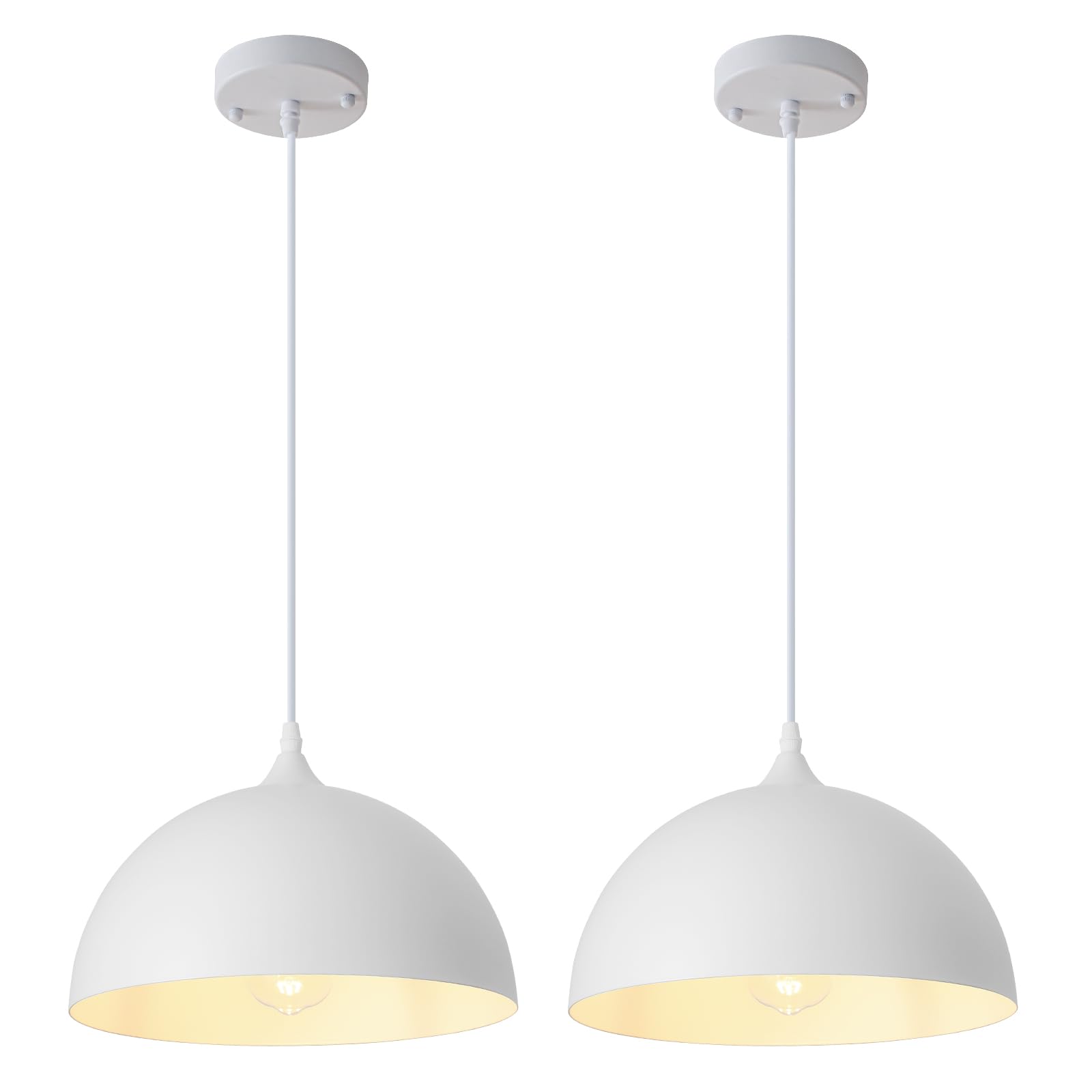 Farmhouse Pendant Lighting for Kitchen Island,Black and Gold Dome Pendant Light Fixtures, Industrial Hanging Ceiling Light for Dining Room Foyer Cafe Kitchen Sink,2 Pack