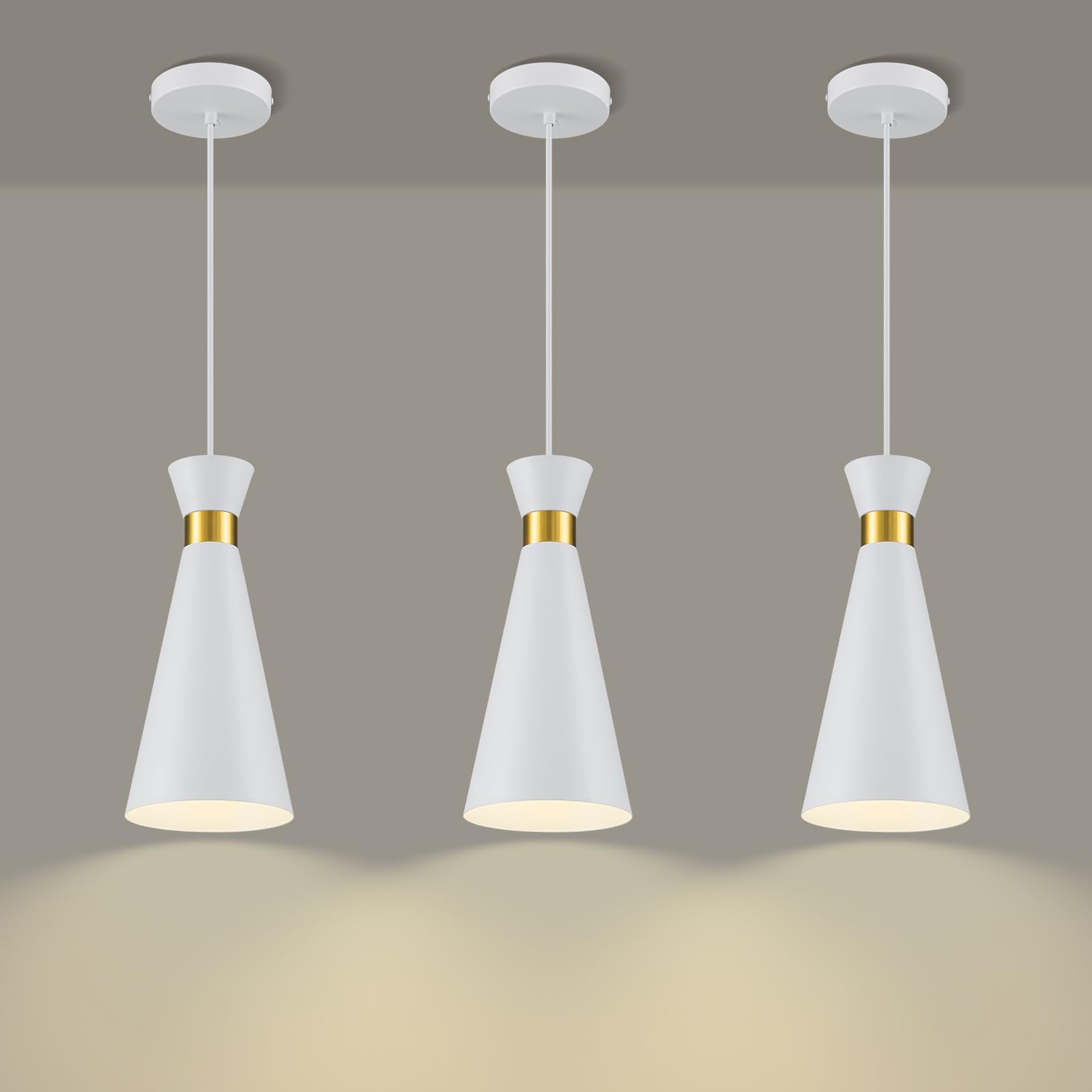 2026 New Pendant Lights Kitchen Island 3 Pack Black Gold, 5.9" Mini Modern Island Lights for Kitchen Pendant Light fixtures Adjustable Hanging Small Farmhouse Kitchen Island Lighting for Sink Bar