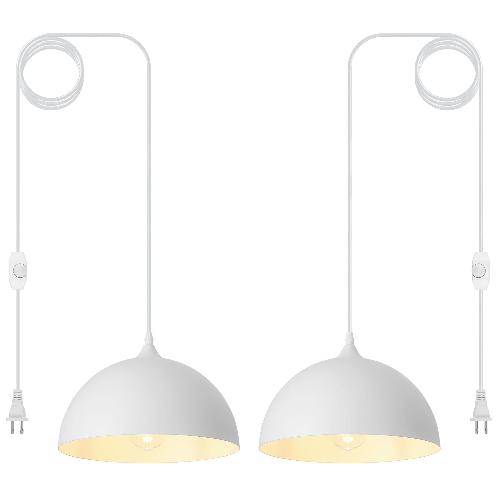 Farmhouse Pendant Lighting for Kitchen Island,Black and Gold Dome Pendant Light Fixtures, Industrial Hanging Ceiling Light for Dining Room Foyer Cafe Kitchen Sink,2 Pack