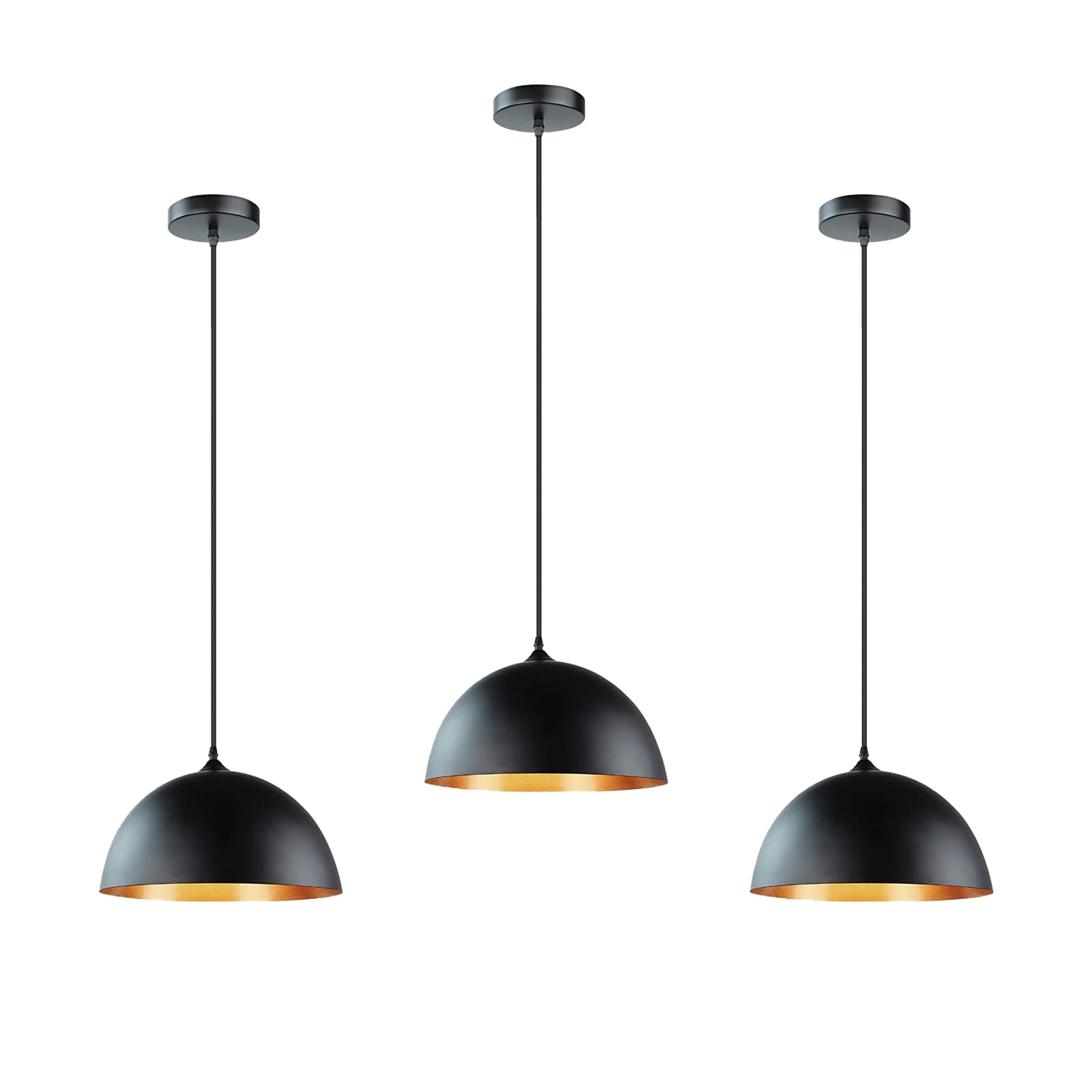 takor 2 Pack Metal Pendant Light Fixtures, Rustic Ceiling Lights, Industrial Adjustable Hanging Lamp with E26 Base, Farmhouse Pendant Lighting for Kitchen Island, Bedroom, Black(Bulb Not Included)