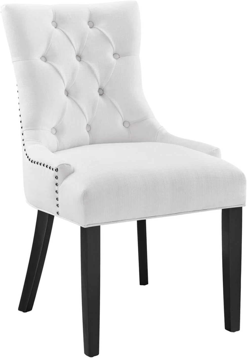 Modway Regent Modern Elegant Button-Tufted Upholstered Fabric With Nailhead Trim, Dining Side Chair, Brown