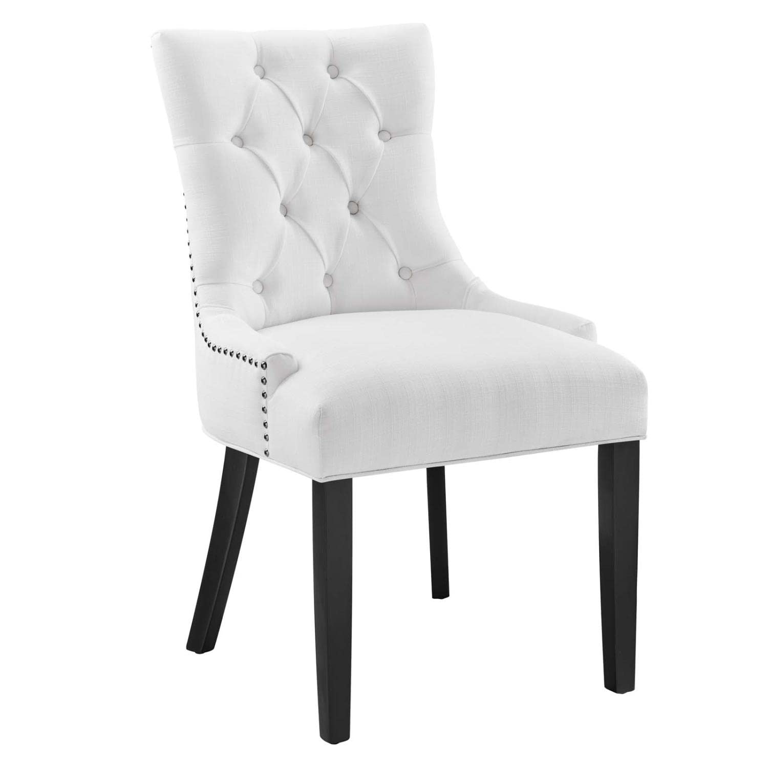Modway Regent Modern Elegant Button-Tufted Upholstered Fabric With Nailhead Trim, Dining Side Chair, Brown