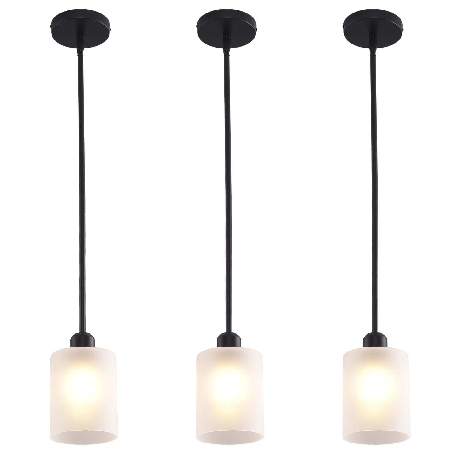 2 Pack Black Spiral Cage Pendant Lights with Clear Glass Shade, Suitable for Kitchen Island, Dining Table, Entryway, Restaurant