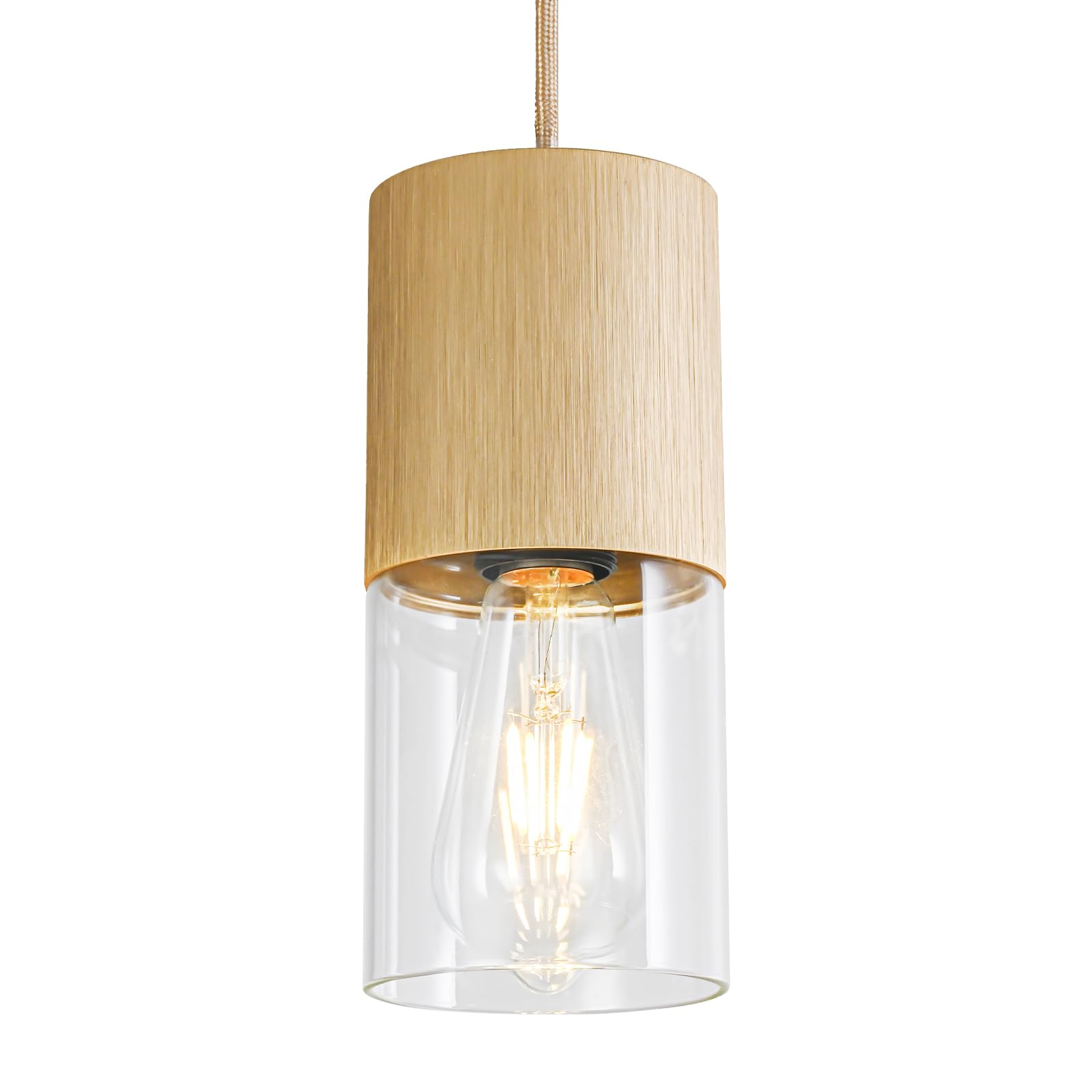 2-Pack Black Pendant Light Fixtures, Adjustable Modern Pendant Lights for Kitchen Island, Industrial Glass Pendant Lights for Dining Table Hallway Bedroom Living Room