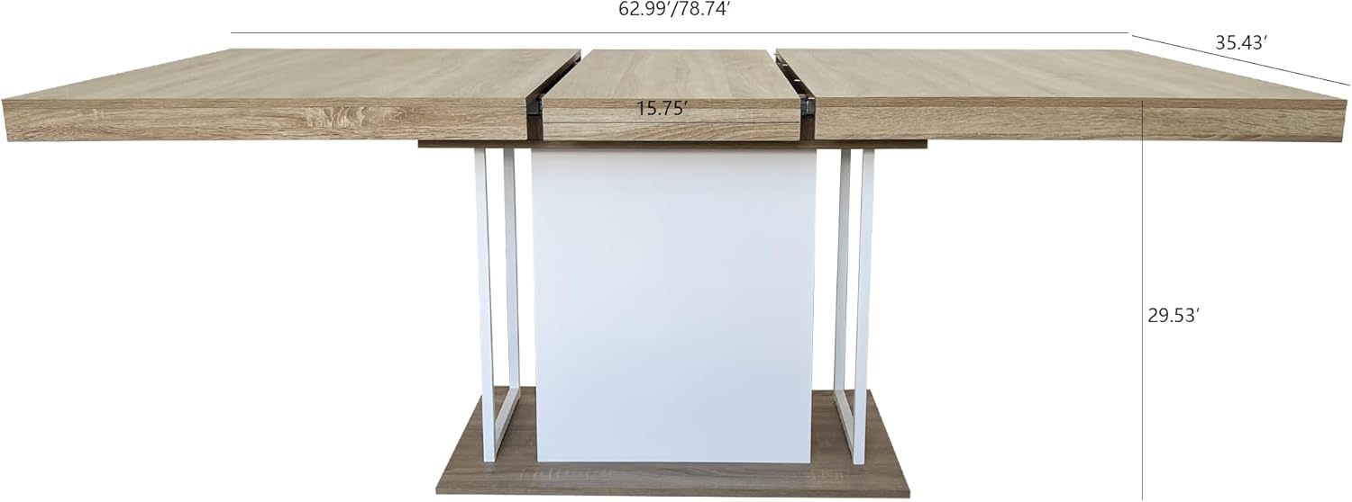 KEIKI Extendable Dining Table for 6-10 People, Dining Room Table for Gatherings, Living Meeting Room