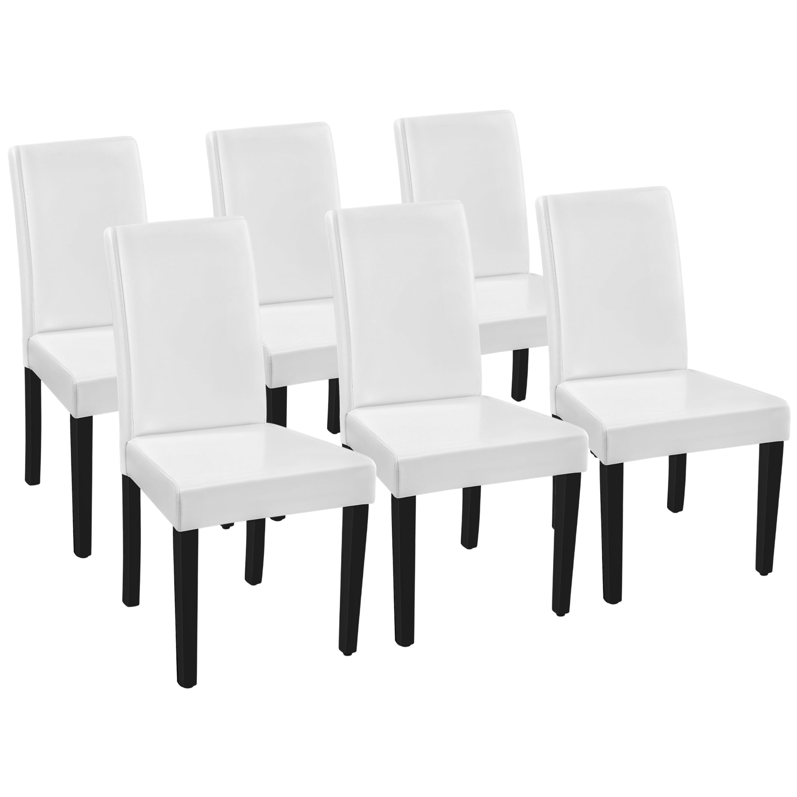 Yaheetech Dining Chairs Set of 4 Fabric Parson Upholstered Kitchen Chairs with Padded Seat and Solid Wood Legs for Dining Room/Restaurant, Armless Design, Dark Grey