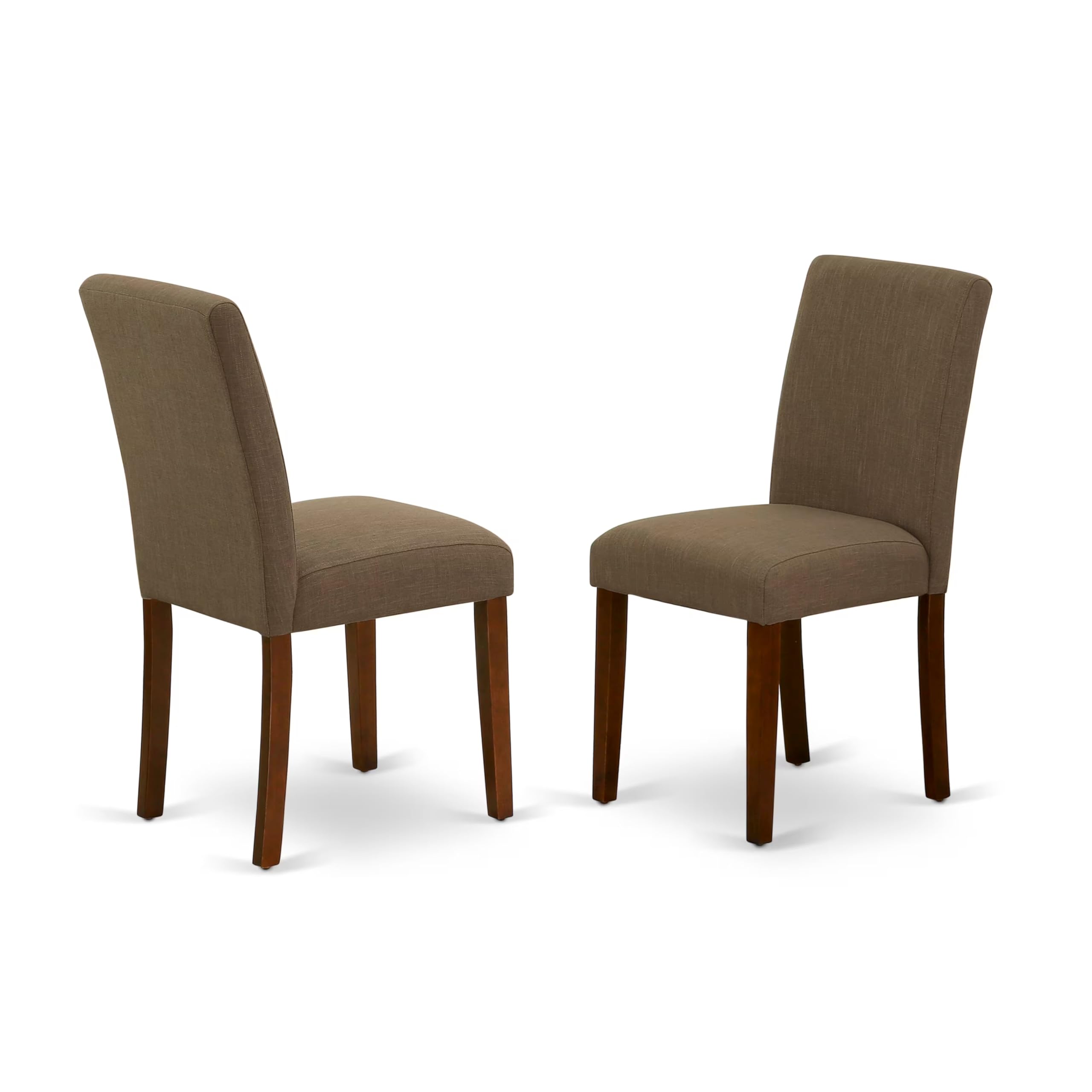 East West Furniture ABPNT35 Abbott Classic Parson Chairs - Doeskin Linen Fabric Padded Dining Chairs, Set of 2, Natural