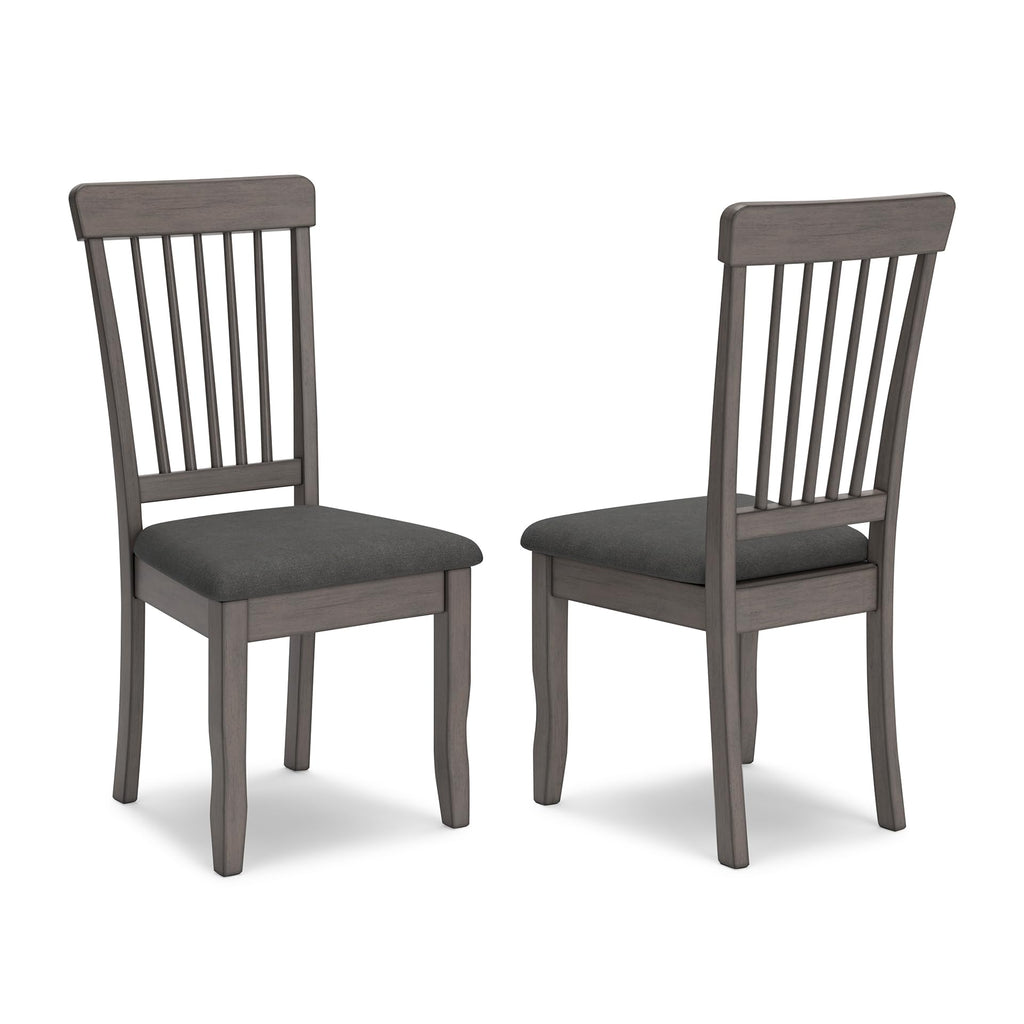 Signature Design by Ashley Berringer | Spindle Back 18" Dining Chairs (Set of 2) – Rustic Light Brown with Upholstered Cushioned Seat