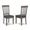 Signature Design by Ashley Berringer | Spindle Back 18" Dining Chairs (Set of 2) – Rustic Light Brown with Upholstered Cushioned Seat