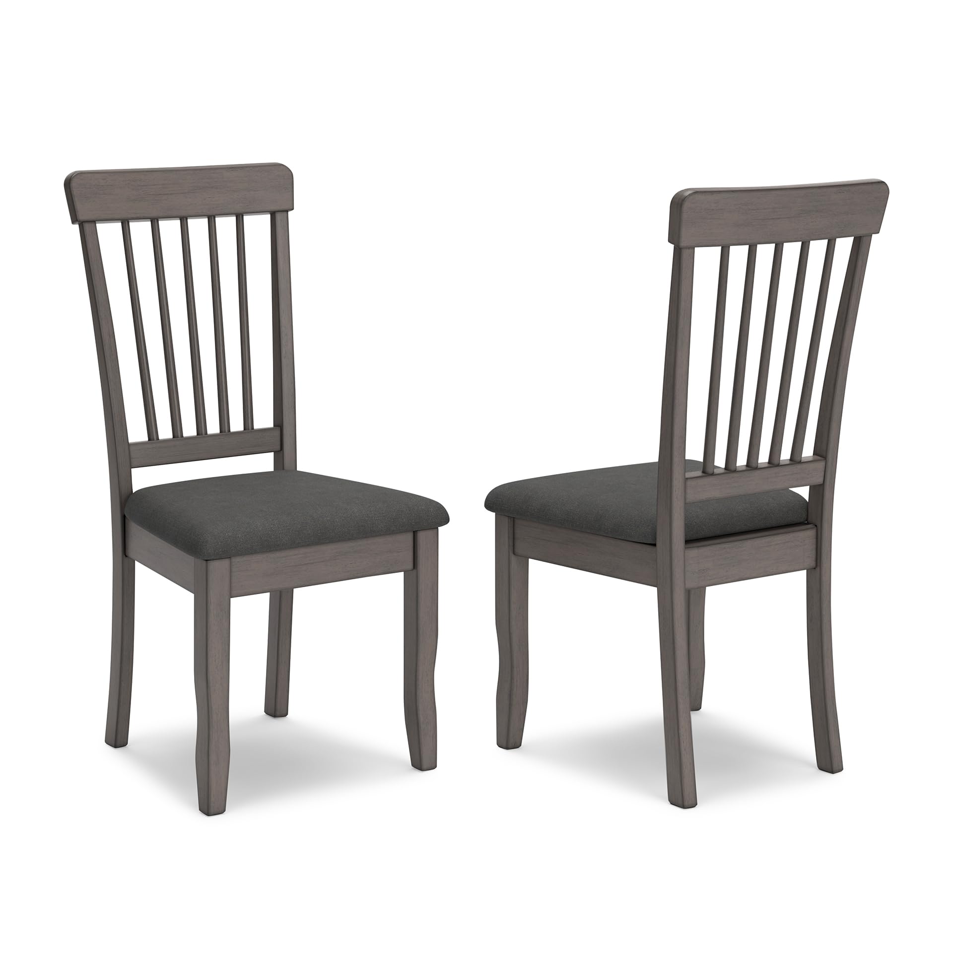 Signature Design by Ashley Berringer | Spindle Back 18" Dining Chairs (Set of 2) – Rustic Light Brown with Upholstered Cushioned Seat