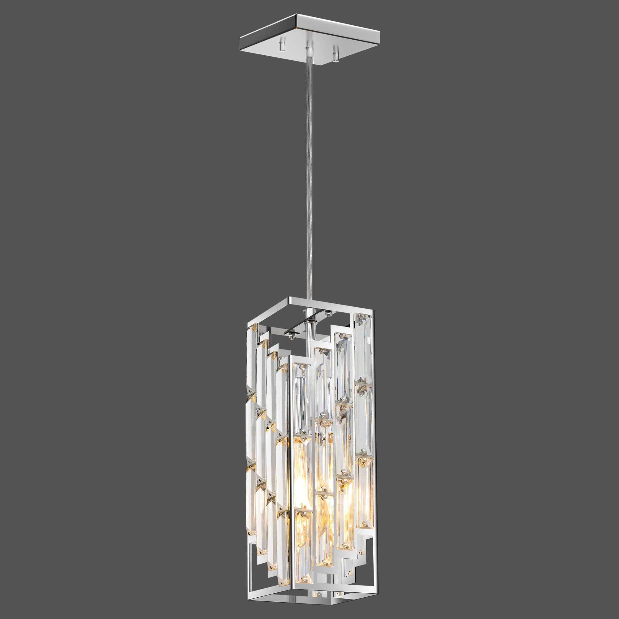Black Pendant Lights Kitchen Island 3 Pack, Mini Crystal Chandeliers, Modern Pendant Lights Ceiling Lighting Fixtures for Kitchen Island, Dinning Room, Bedroom