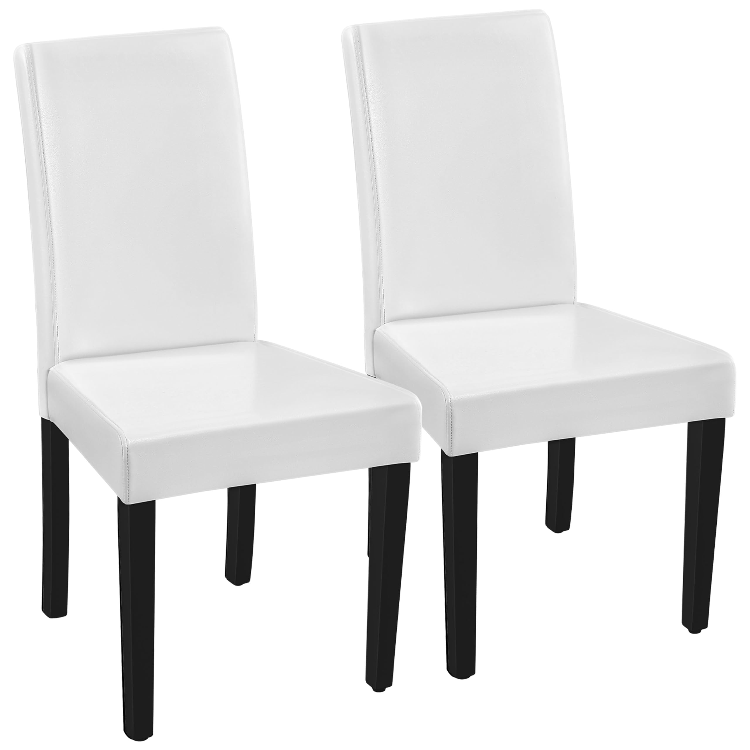 Yaheetech Dining Chairs Set of 4 Fabric Parson Upholstered Kitchen Chairs with Padded Seat and Solid Wood Legs for Dining Room/Restaurant, Armless Design, Dark Grey