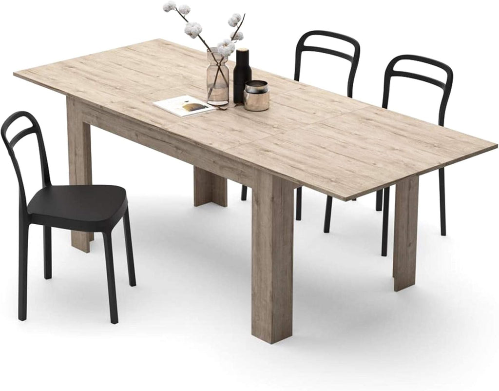 Mobili Fiver, Easy, Extendable Dining Table, 55,1(86,6) x35,4 in, Oak, for 6-8 People, Expandable Dining Table for Kitchen, Italian Furniture