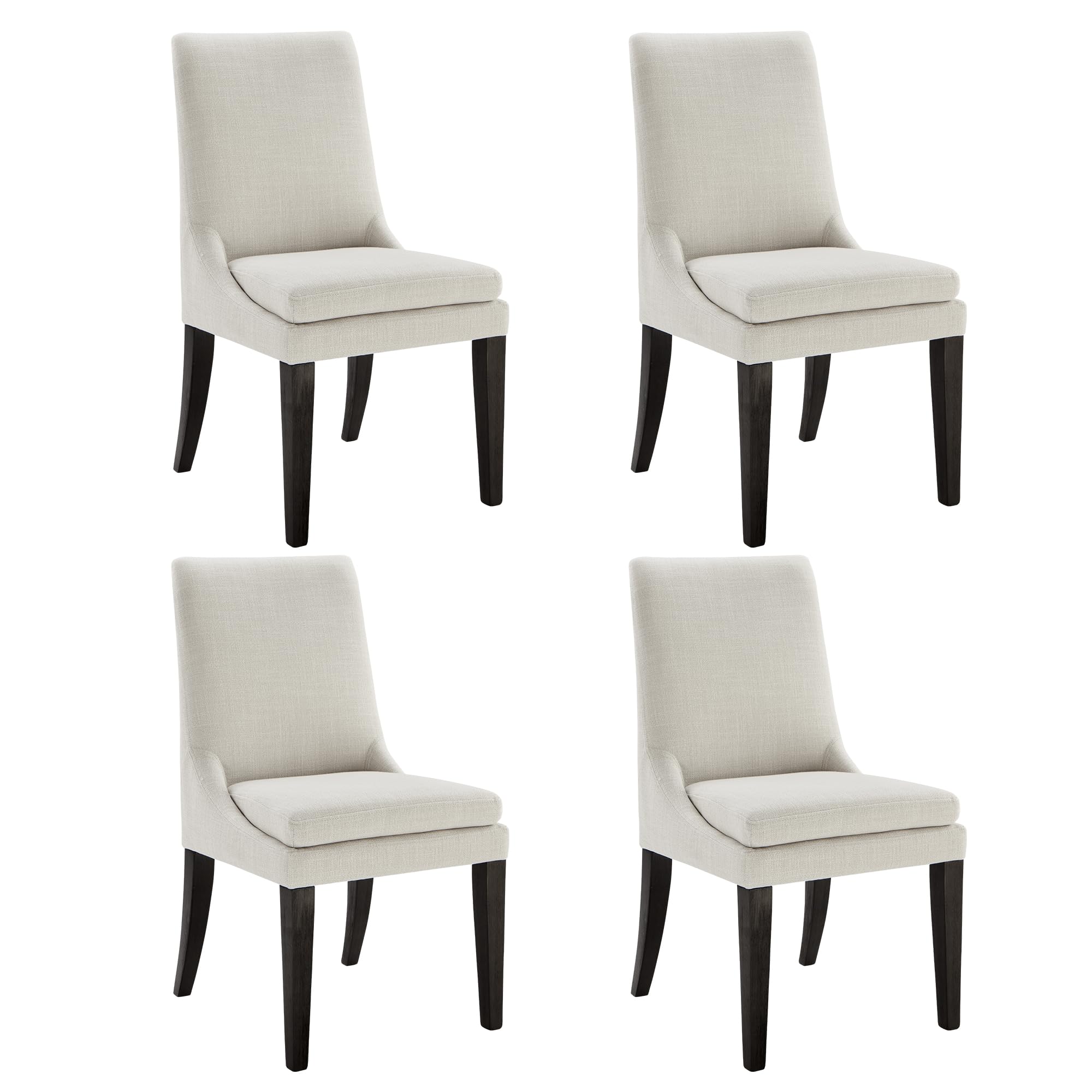KISLOT Upholstered Dining Chairs Modern Sidechair Performance Fabric High Back Armlesschair for Diningroom Kitchen,Linen,Set of 4(2 Box)