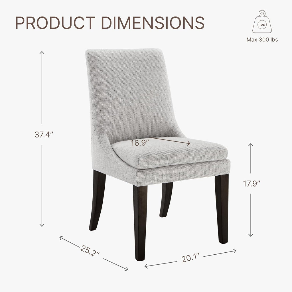 KISLOT Upholstered Dining Chairs Modern Sidechair Performance Fabric High Back Armlesschair for Diningroom Kitchen,Linen,Set of 4(2 Box)