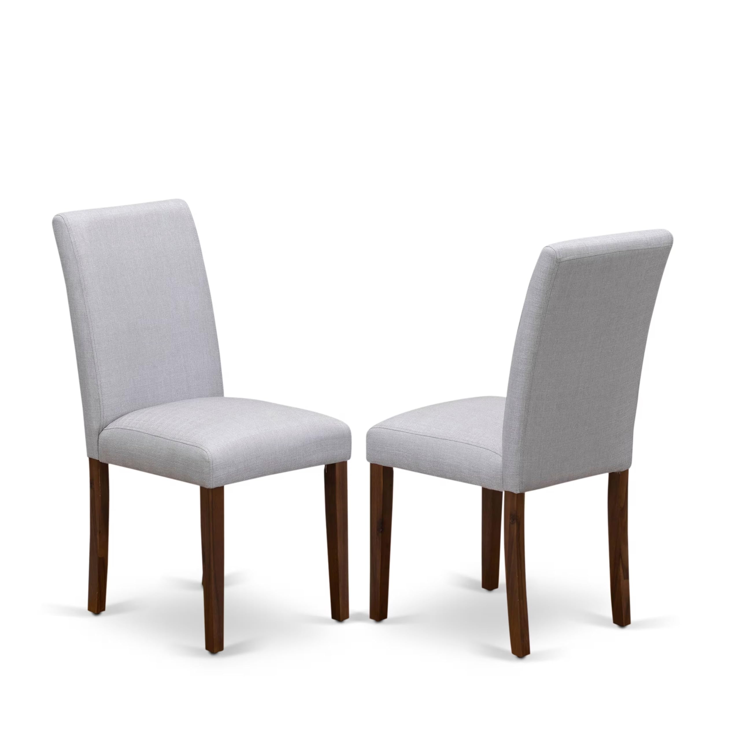East West Furniture ABPNT35 Abbott Classic Parson Chairs - Doeskin Linen Fabric Padded Dining Chairs, Set of 2, Natural