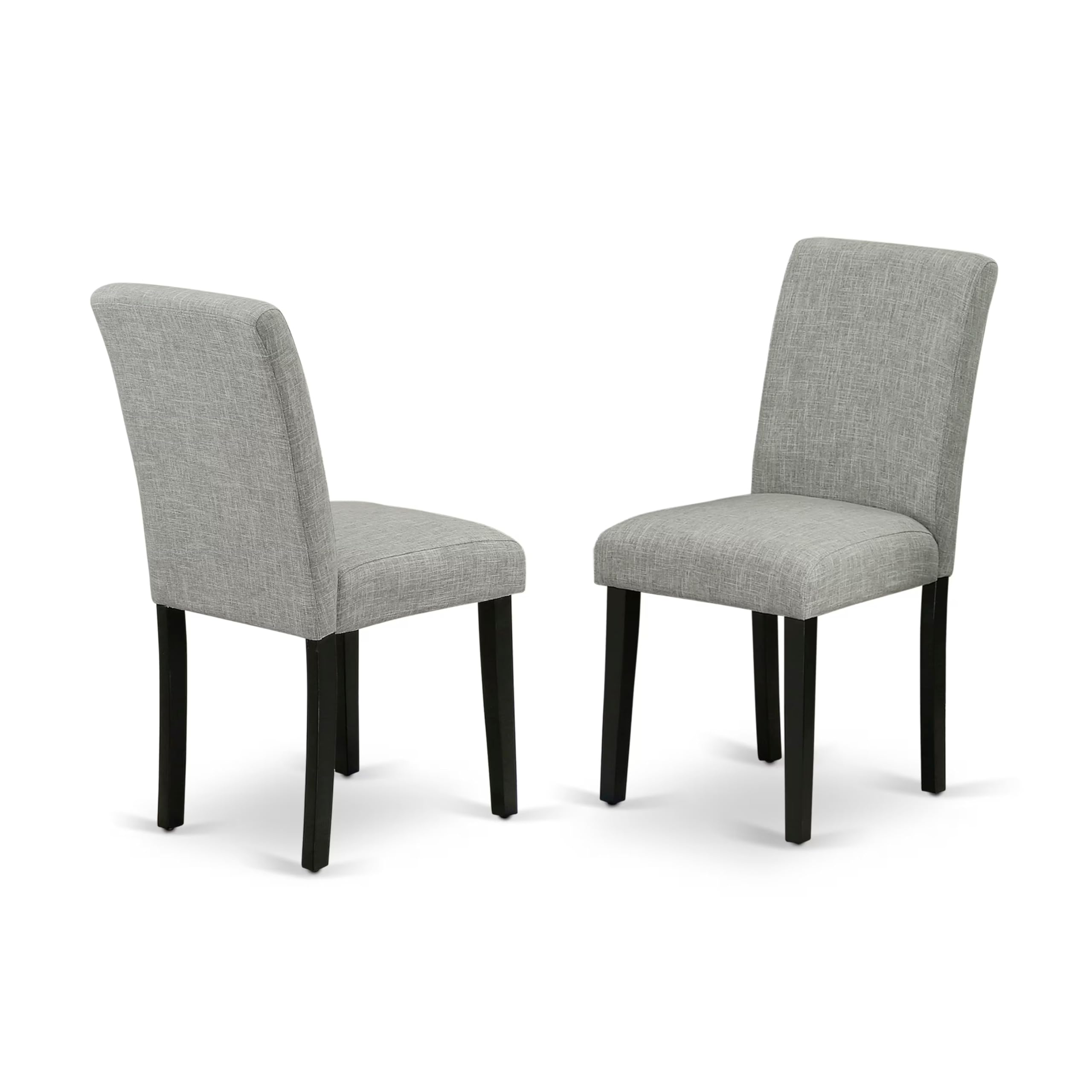 East West Furniture ABPNT35 Abbott Classic Parson Chairs - Doeskin Linen Fabric Padded Dining Chairs, Set of 2, Natural