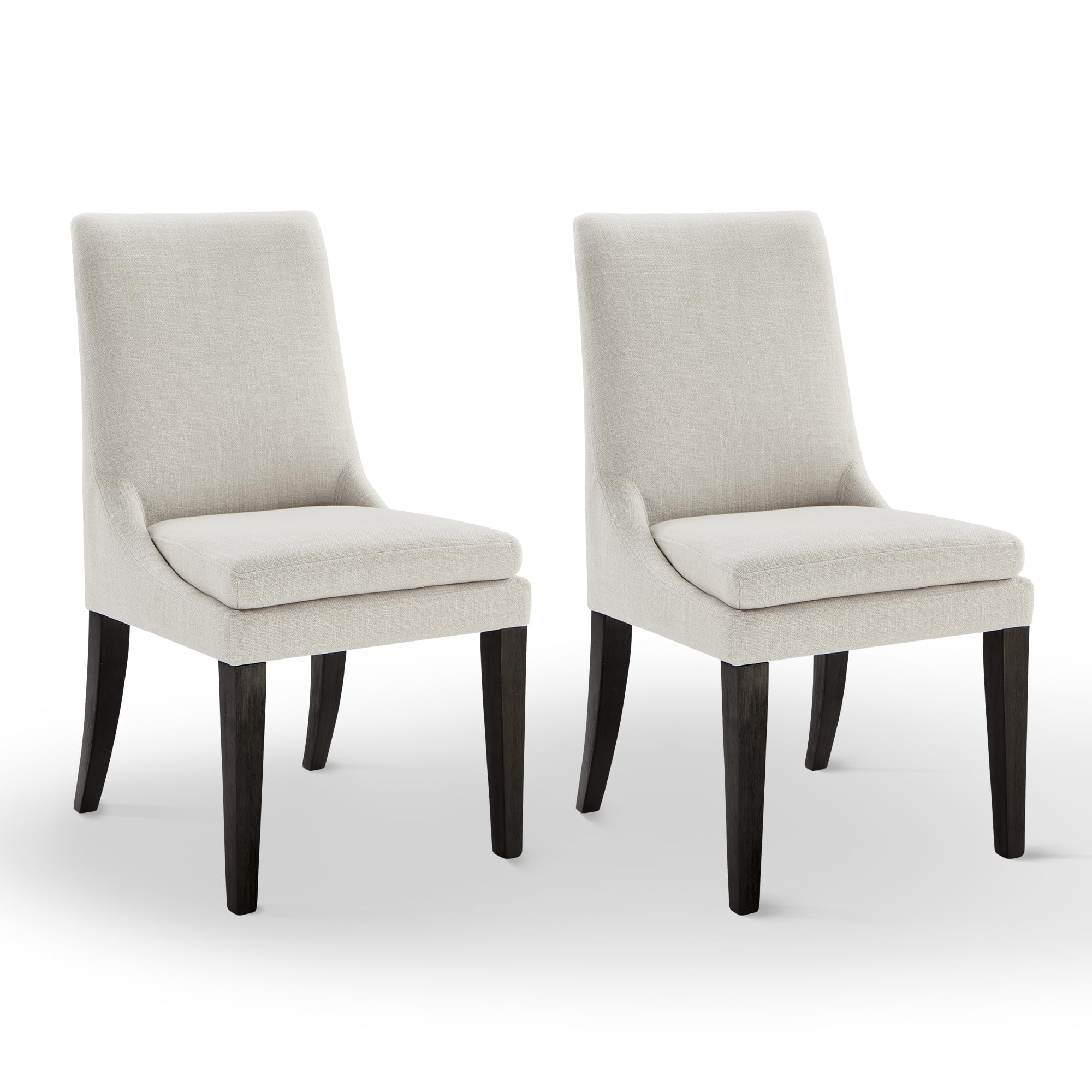 KISLOT Upholstered Dining Chairs Modern Sidechair Performance Fabric High Back Armlesschair for Diningroom Kitchen,Linen,Set of 4(2 Box)
