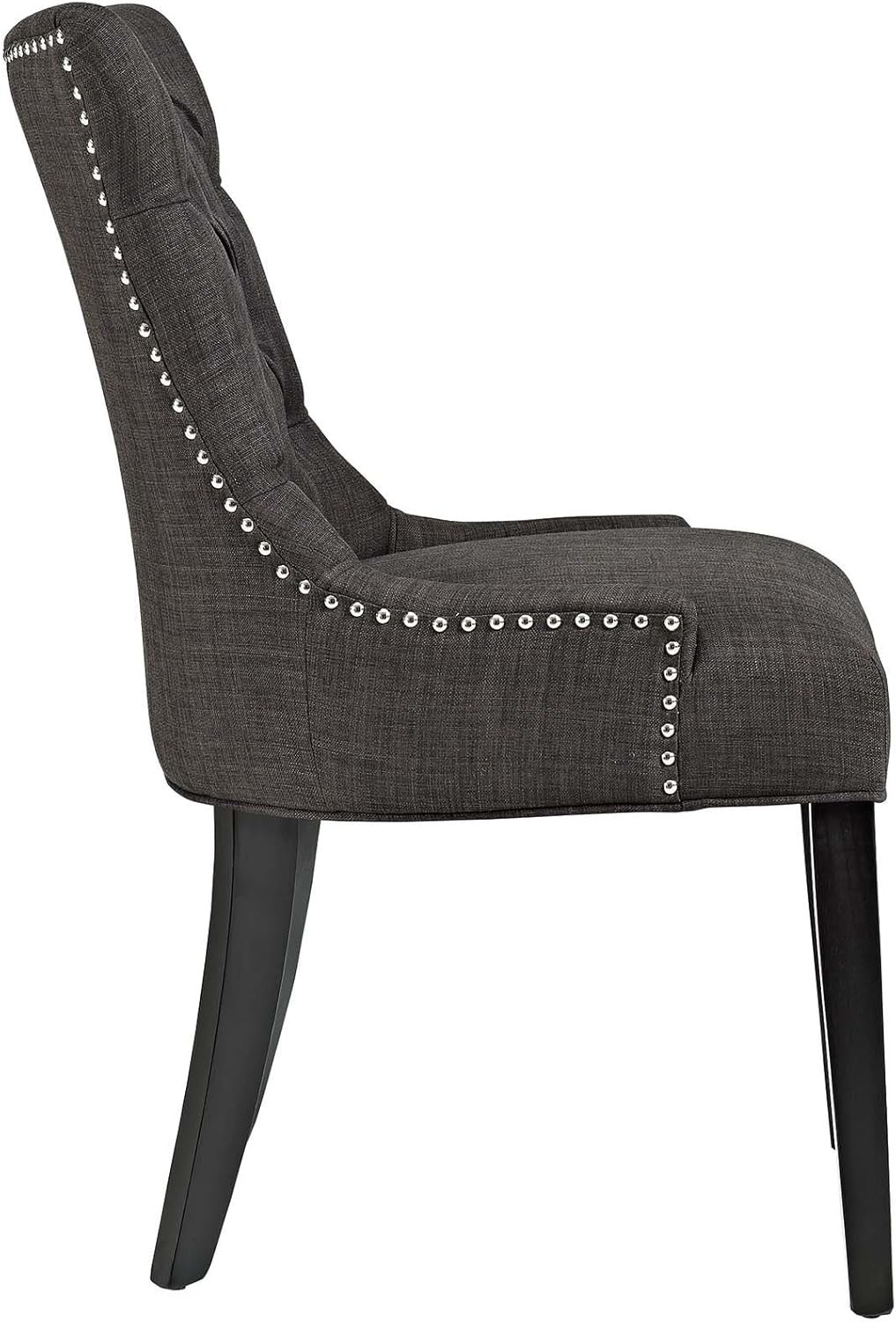 Modway Regent Modern Elegant Button-Tufted Upholstered Fabric With Nailhead Trim, Dining Side Chair, Brown