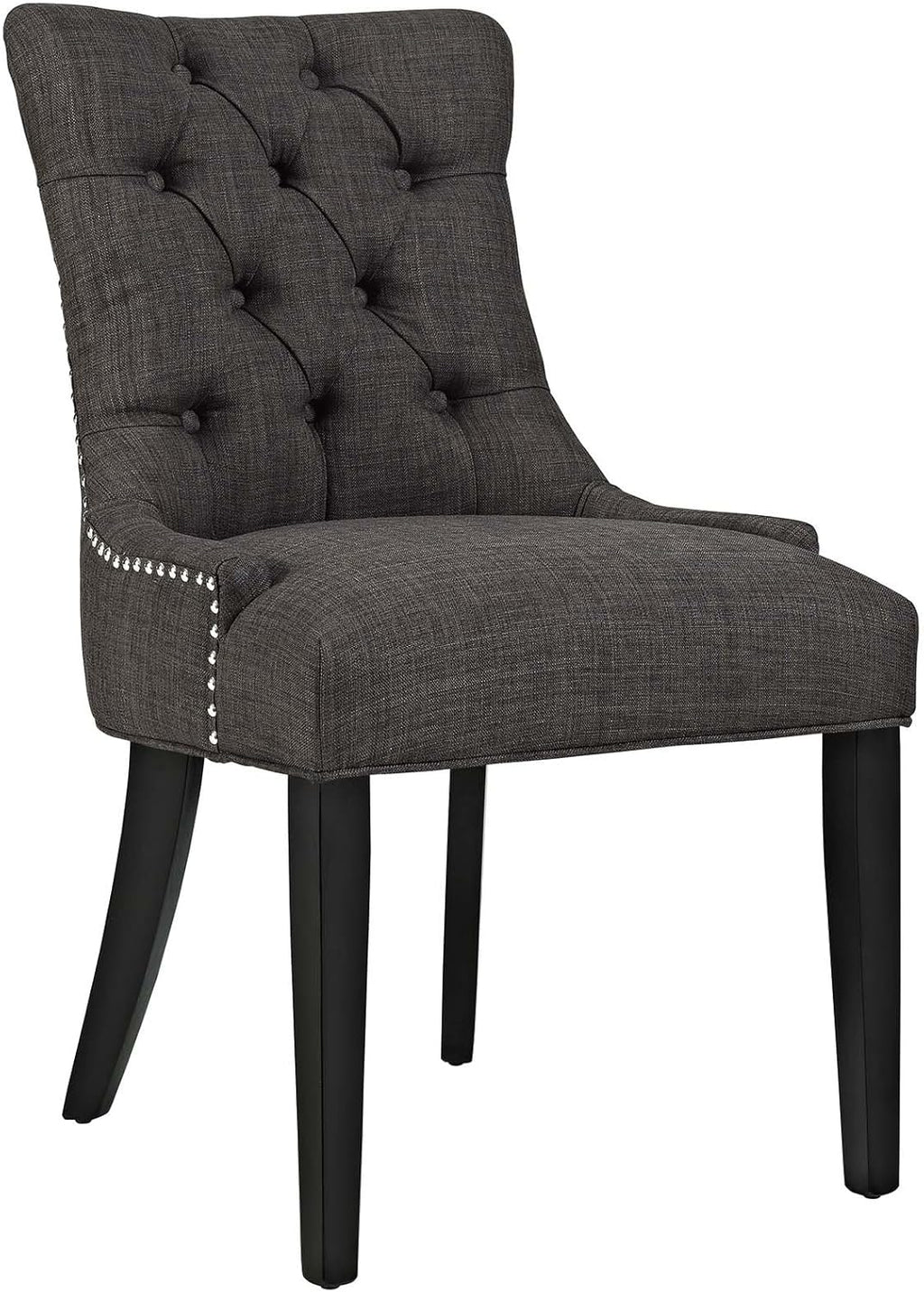 Modway Regent Modern Elegant Button-Tufted Upholstered Fabric With Nailhead Trim, Dining Side Chair, Brown