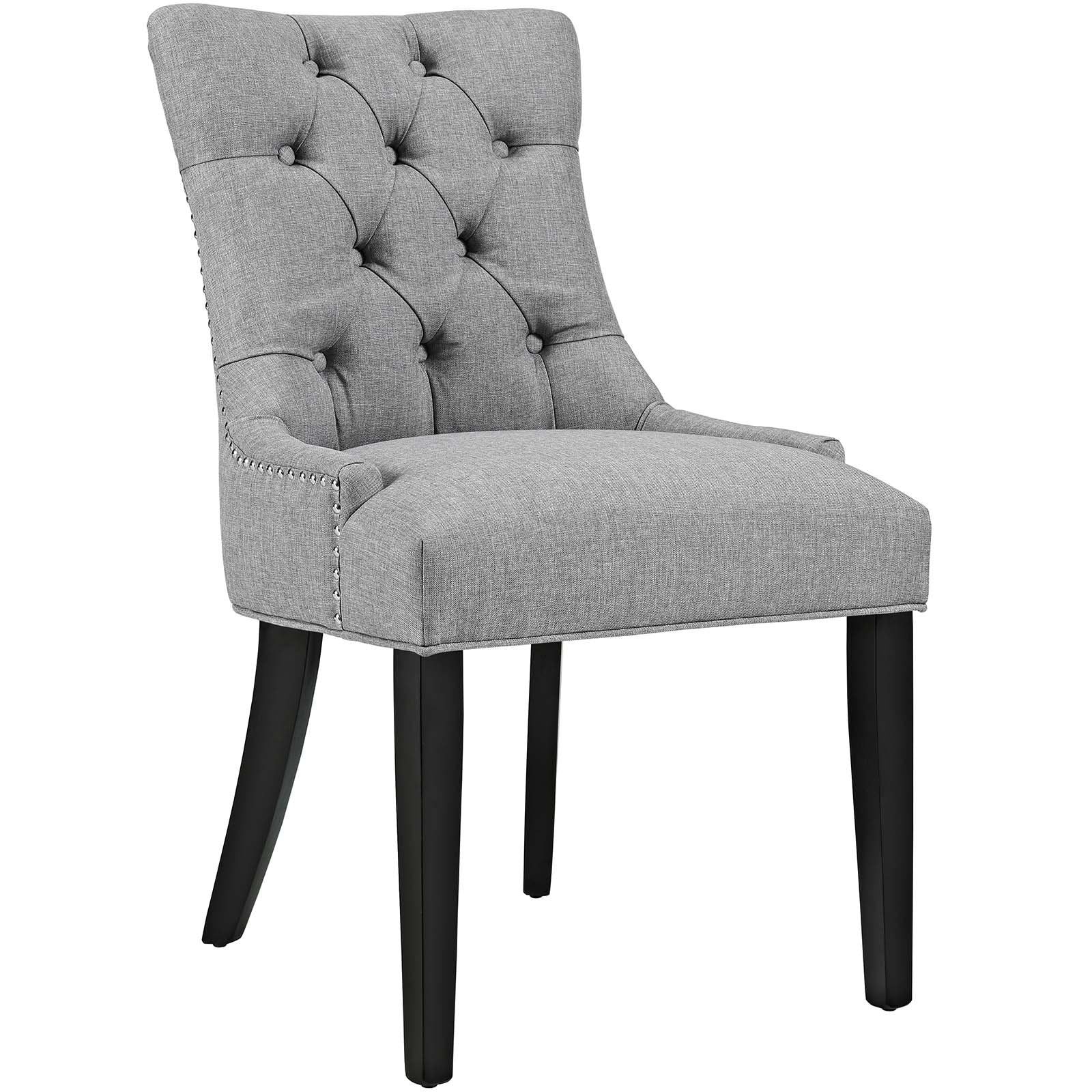 Modway Regent Modern Elegant Button-Tufted Upholstered Fabric With Nailhead Trim, Dining Side Chair, Brown