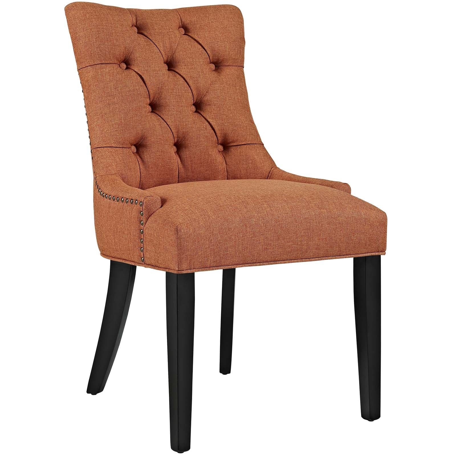 Modway Regent Modern Elegant Button-Tufted Upholstered Fabric With Nailhead Trim, Dining Side Chair, Brown
