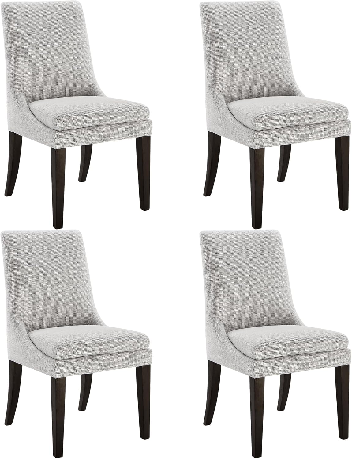 KISLOT Upholstered Dining Chairs Modern Sidechair Performance Fabric High Back Armlesschair for Diningroom Kitchen,Linen,Set of 4(2 Box)