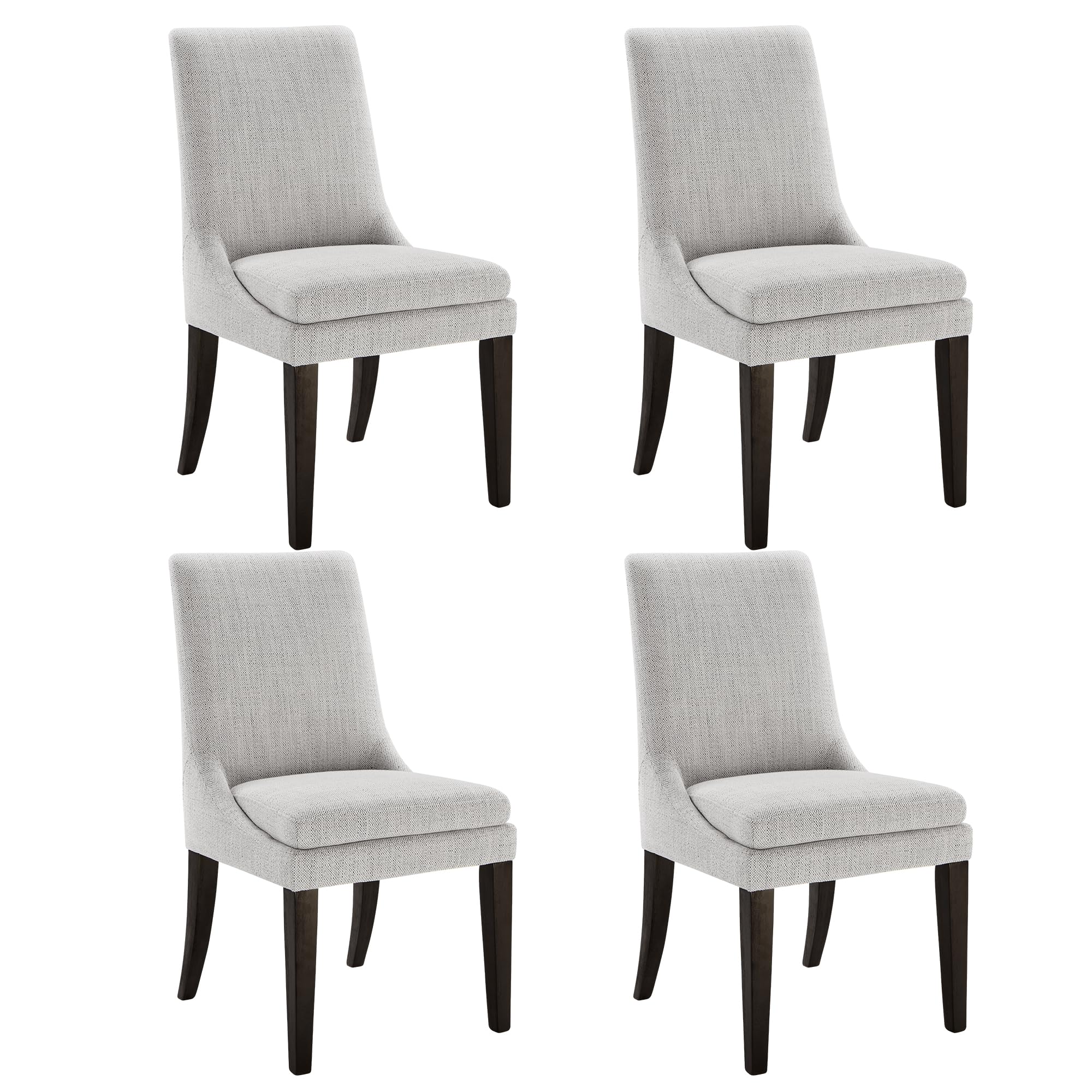KISLOT Upholstered Dining Chairs Modern Sidechair Performance Fabric High Back Armlesschair for Diningroom Kitchen,Linen,Set of 4(2 Box)