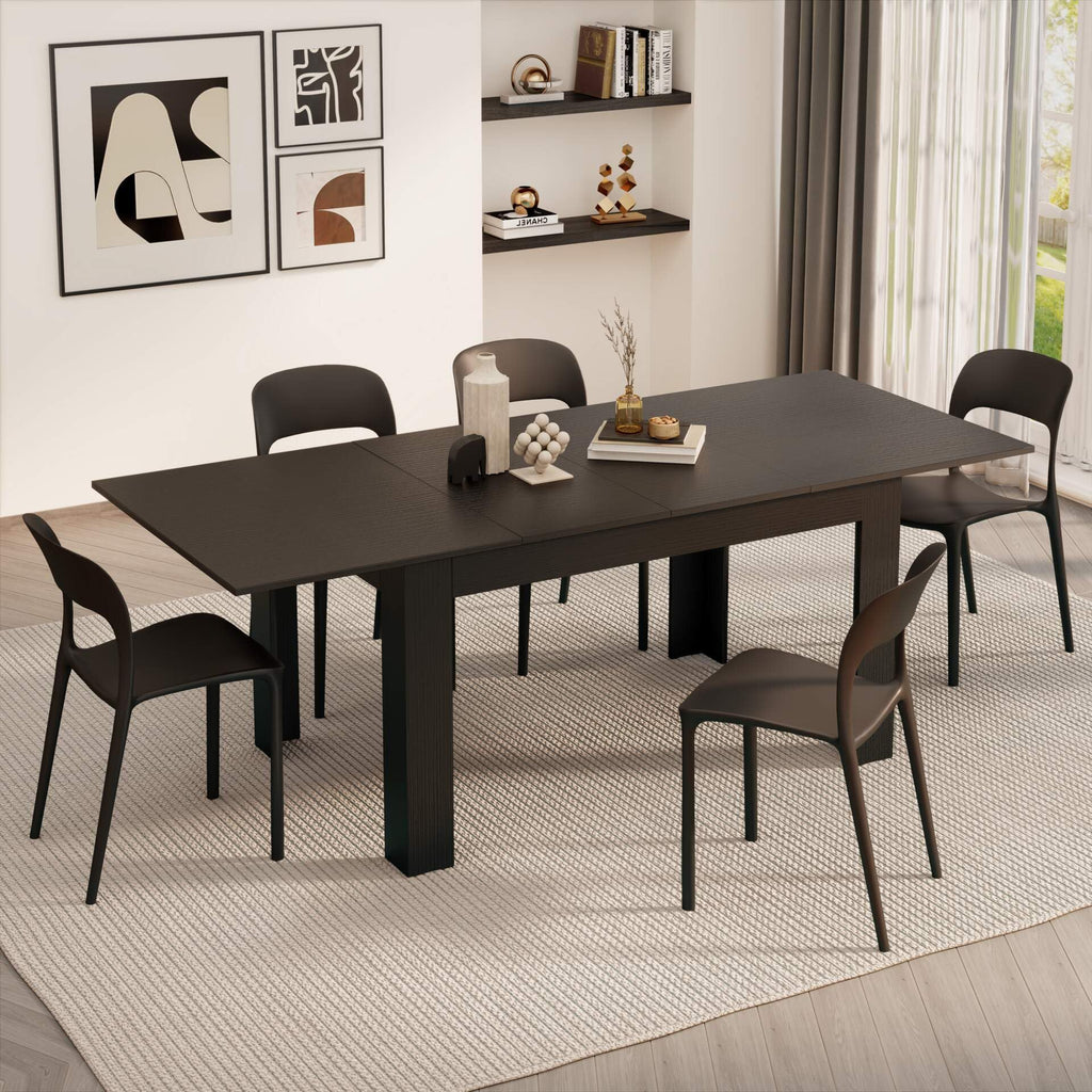 Mobili Fiver, Easy, Extendable Dining Table, 55,1(86,6) x35,4 in, Oak, for 6-8 People, Expandable Dining Table for Kitchen, Italian Furniture