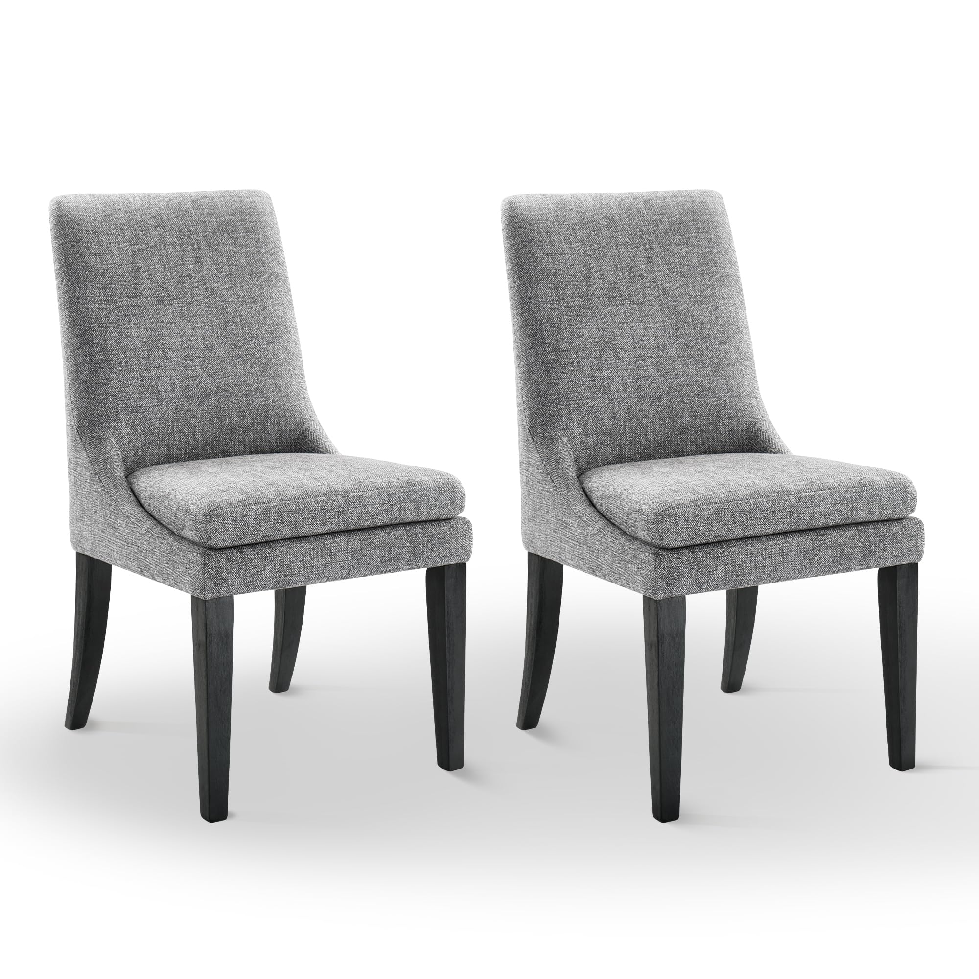 KISLOT Upholstered Dining Chairs Modern Sidechair Performance Fabric High Back Armlesschair for Diningroom Kitchen,Linen,Set of 4(2 Box)