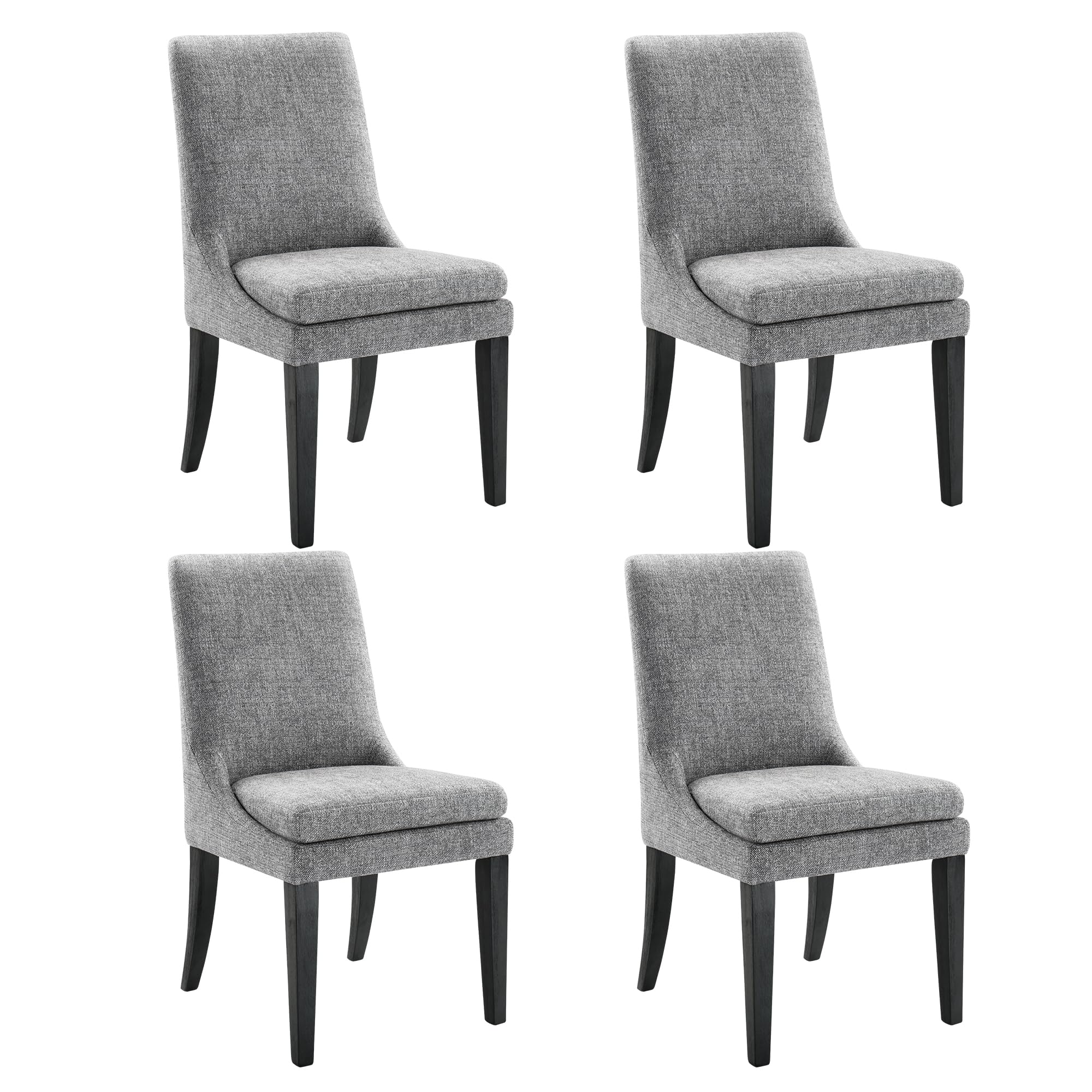 KISLOT Upholstered Dining Chairs Modern Sidechair Performance Fabric High Back Armlesschair for Diningroom Kitchen,Linen,Set of 4(2 Box)