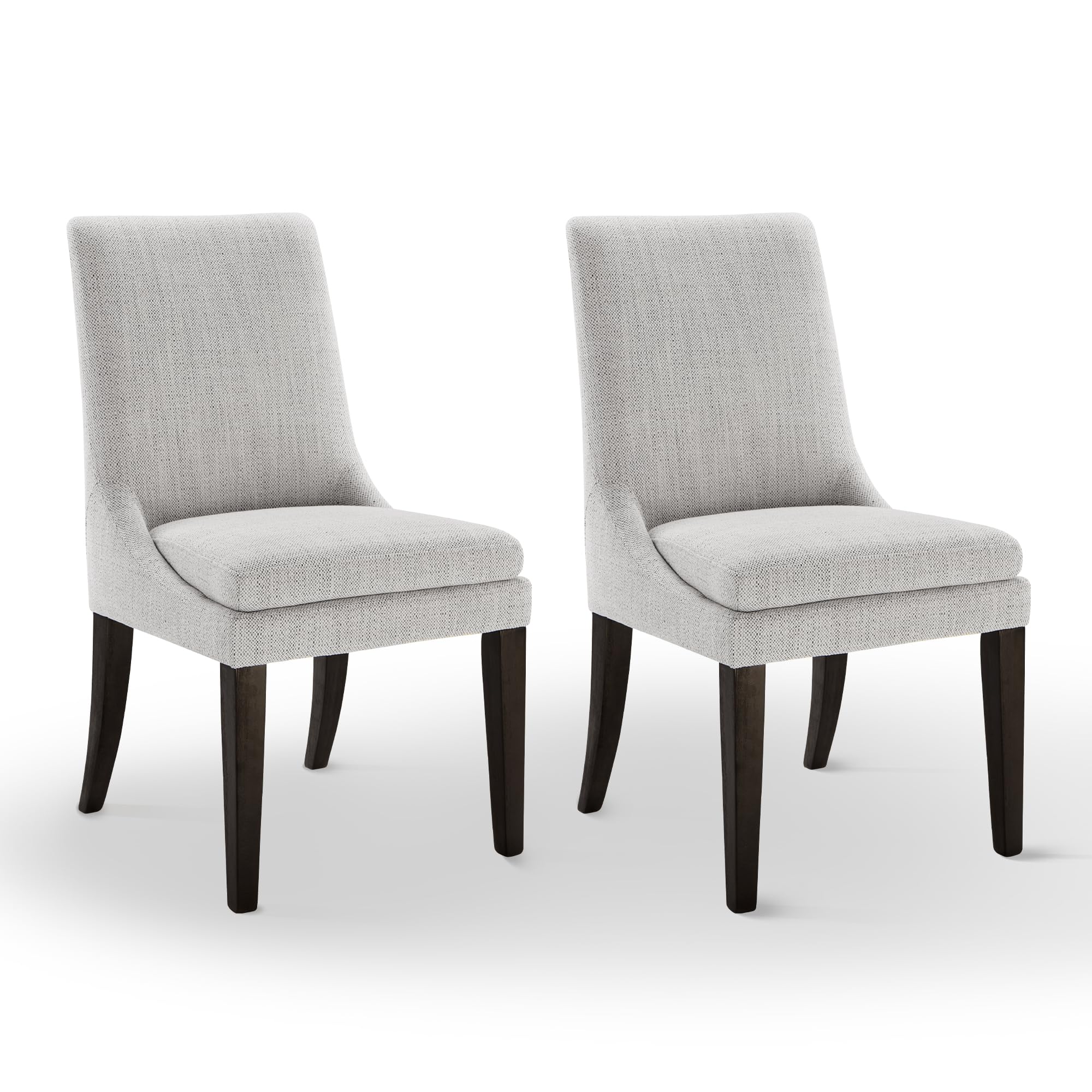KISLOT Upholstered Dining Chairs Modern Sidechair Performance Fabric High Back Armlesschair for Diningroom Kitchen,Linen,Set of 4(2 Box)