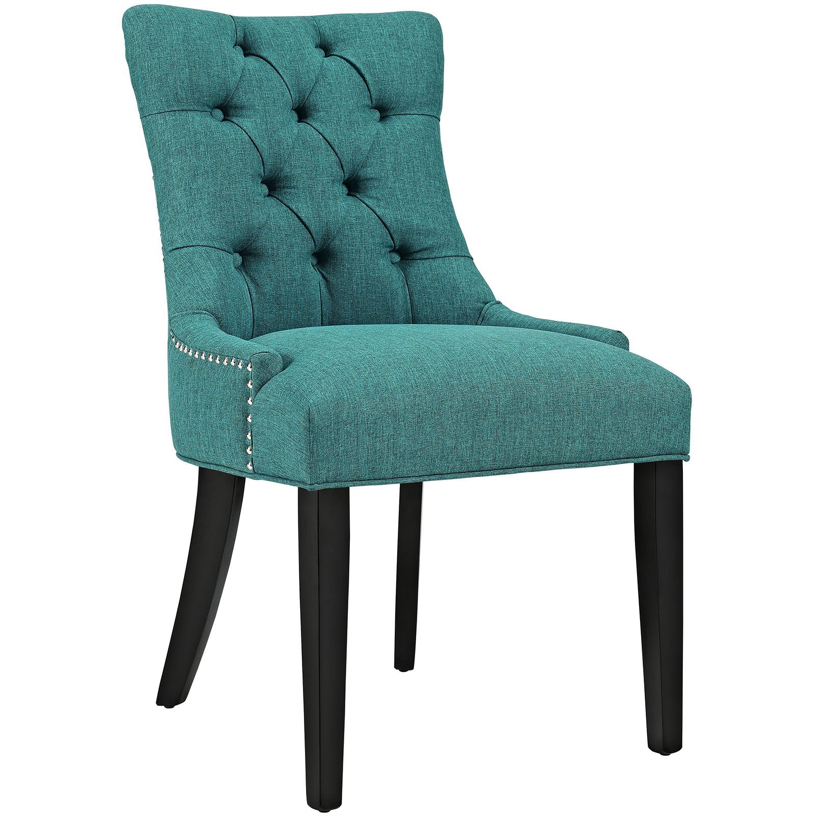 Modway Regent Modern Elegant Button-Tufted Upholstered Fabric With Nailhead Trim, Dining Side Chair, Brown