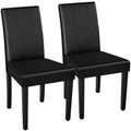 Yaheetech Dining Chairs Set of 4 Fabric Parson Upholstered Kitchen Chairs with Padded Seat and Solid Wood Legs for Dining Room/Restaurant, Armless Design, Dark Grey
