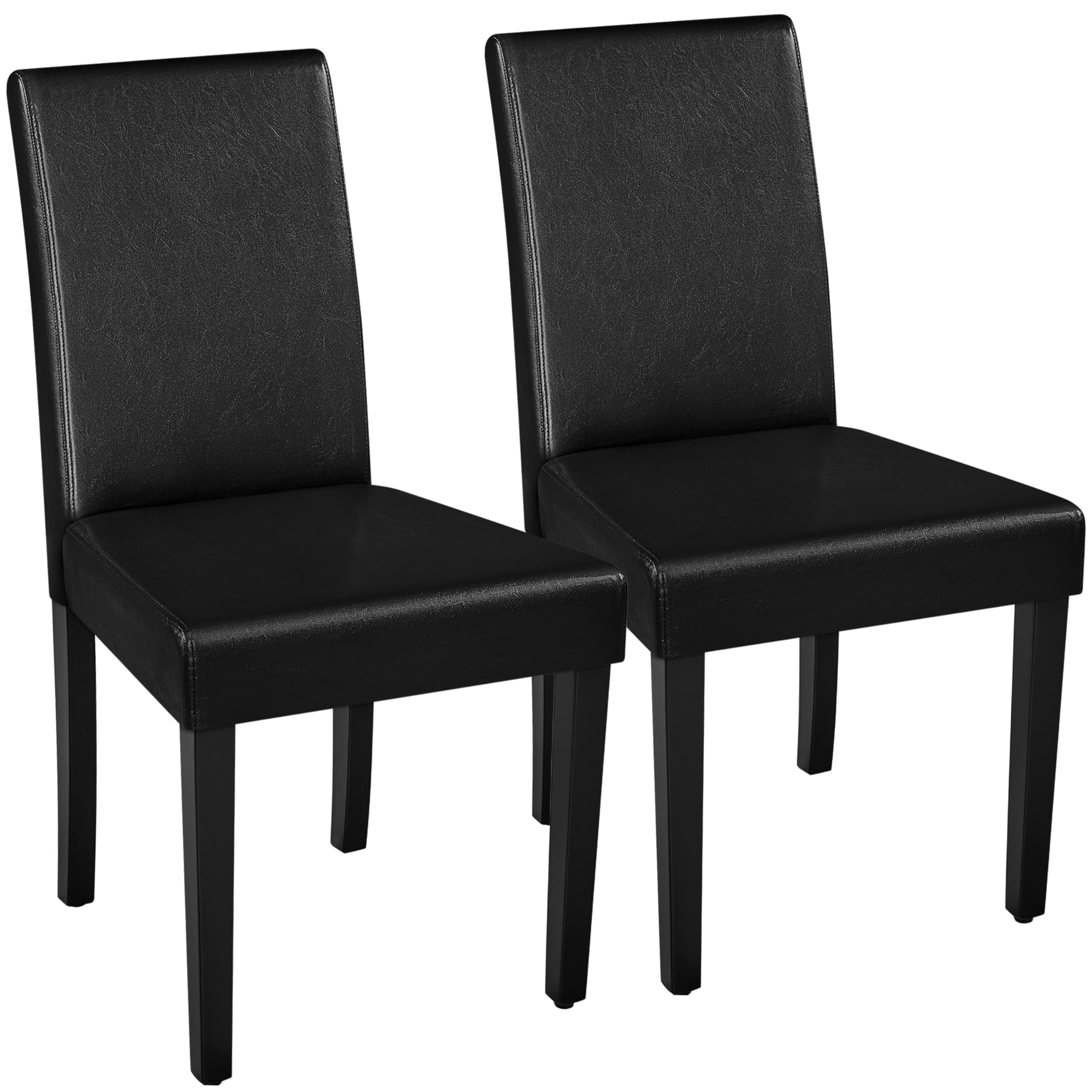 Yaheetech Dining Chairs Set of 4 Fabric Parson Upholstered Kitchen Chairs with Padded Seat and Solid Wood Legs for Dining Room/Restaurant, Armless Design, Dark Grey